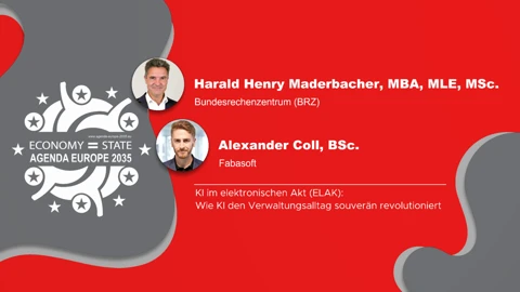 Harald Henry Maderbacher, MBA, MLE, MSc. (Bundesrechenzentrum), Alexander Coll, BSc. (Fabasoft)
